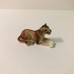 Vintage Miniature Lioness Lion Bone China  Figurine Japan 1 Inch Tall Figure